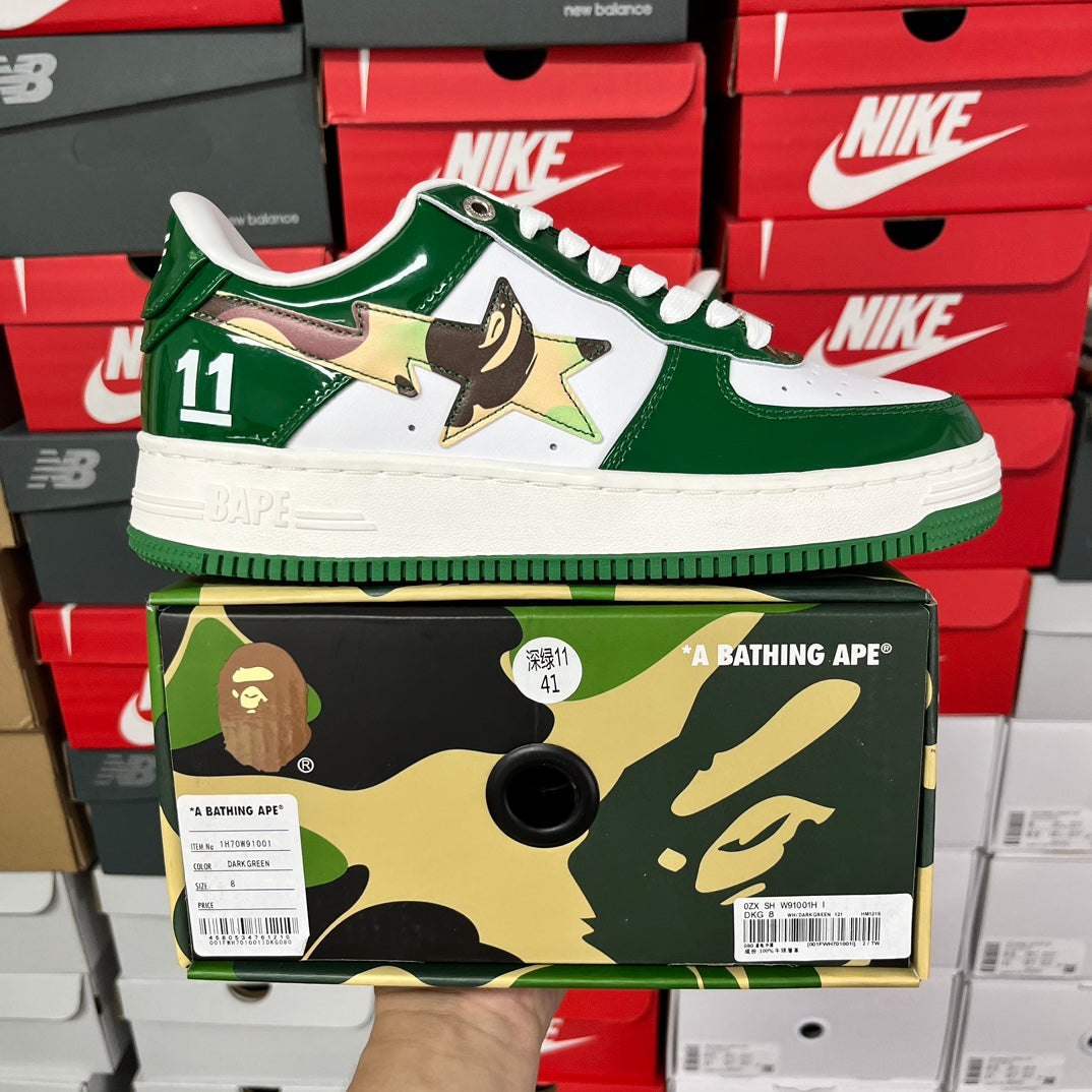 A Bathing Ape Bapesta 11 - (GREEN/WHITE)