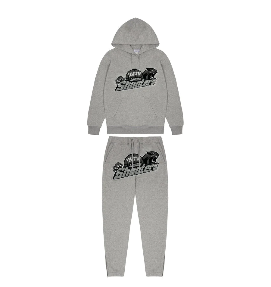 Trapstar Shooters Hoodie Tracksuit - (GREY MONOCHROME EDITION)
