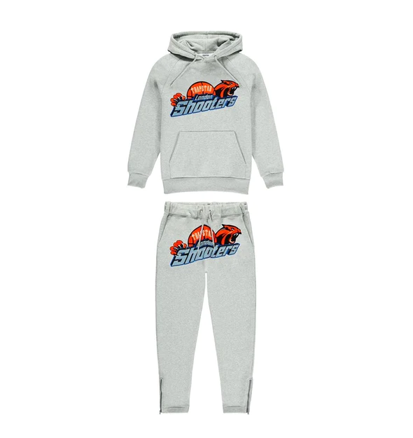 Trapstar Shooters Hoodie Tracksuit - (GREY/ORANGE)