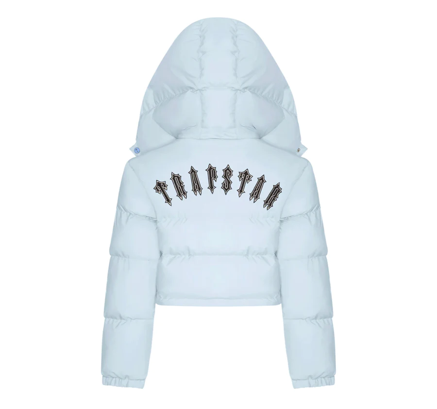 Trapstar Women's Irongate Detachable Hooded Puffer Jacket - (ICE BLUE)