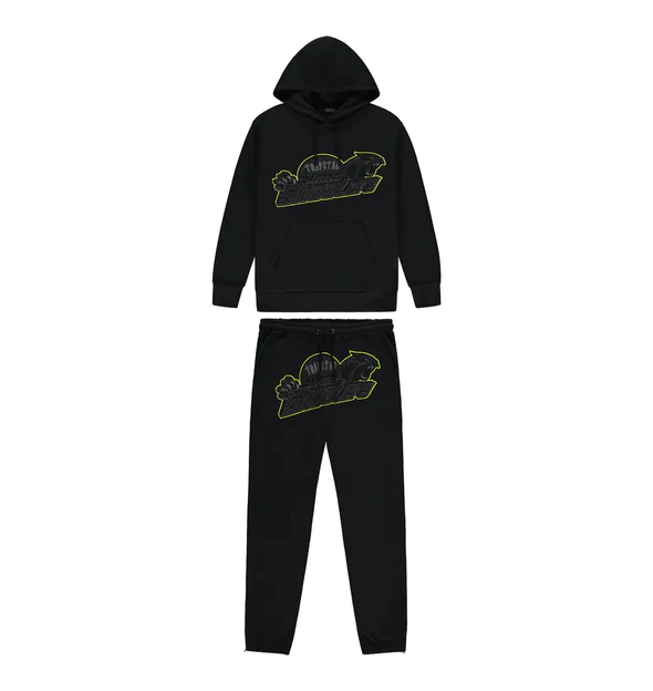 Trapstar Shooters Hoodie Tracksuit - (BLACK/LIME)