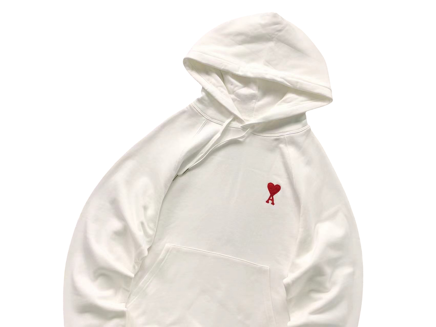 AMI Paris Red Heart Hoodie - (WHITE)
