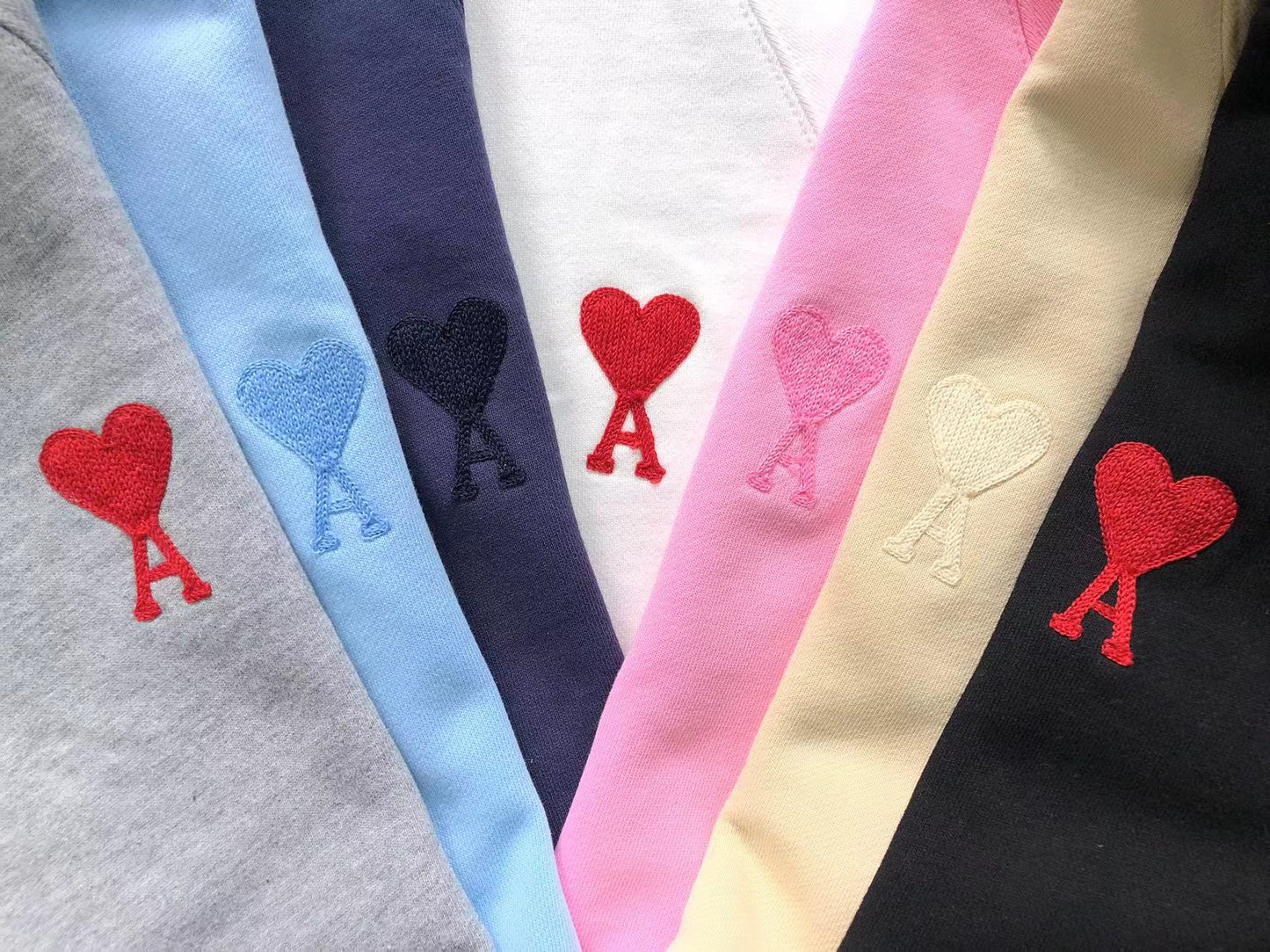 AMI Paris Red Heart Hoodie - (BLUE)