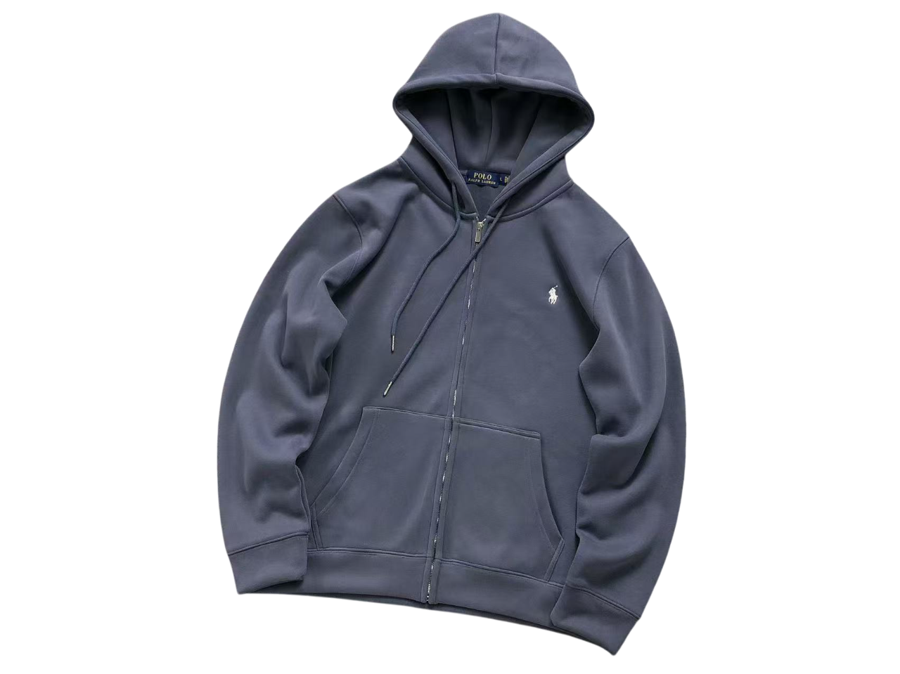 Ralph Lauren Classic Zip Hoodie - (BLUE/WHITE)