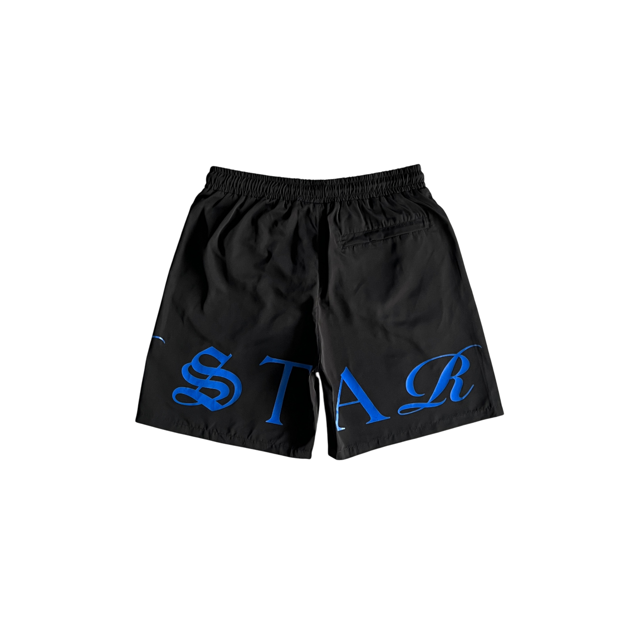 Trapstar Script Swimming Short - (BLACK/DAZZLING BLUE)