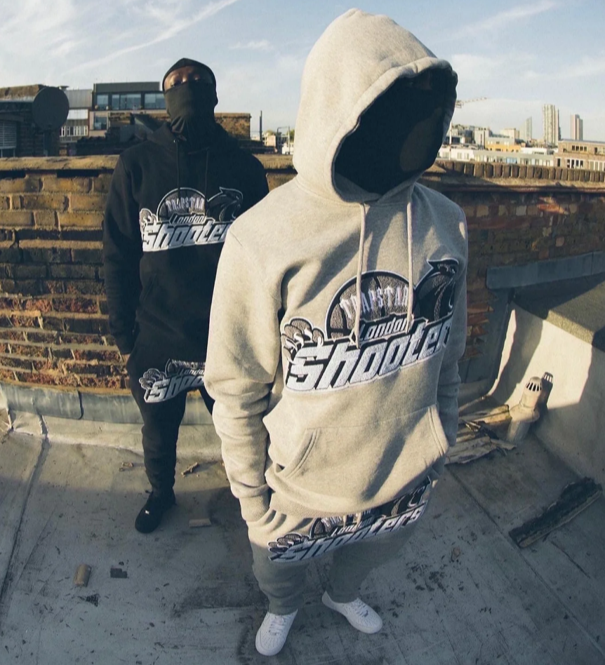 Trapstar Shooters Hoodie Tracksuit - (BLACK/SKYBLUE)