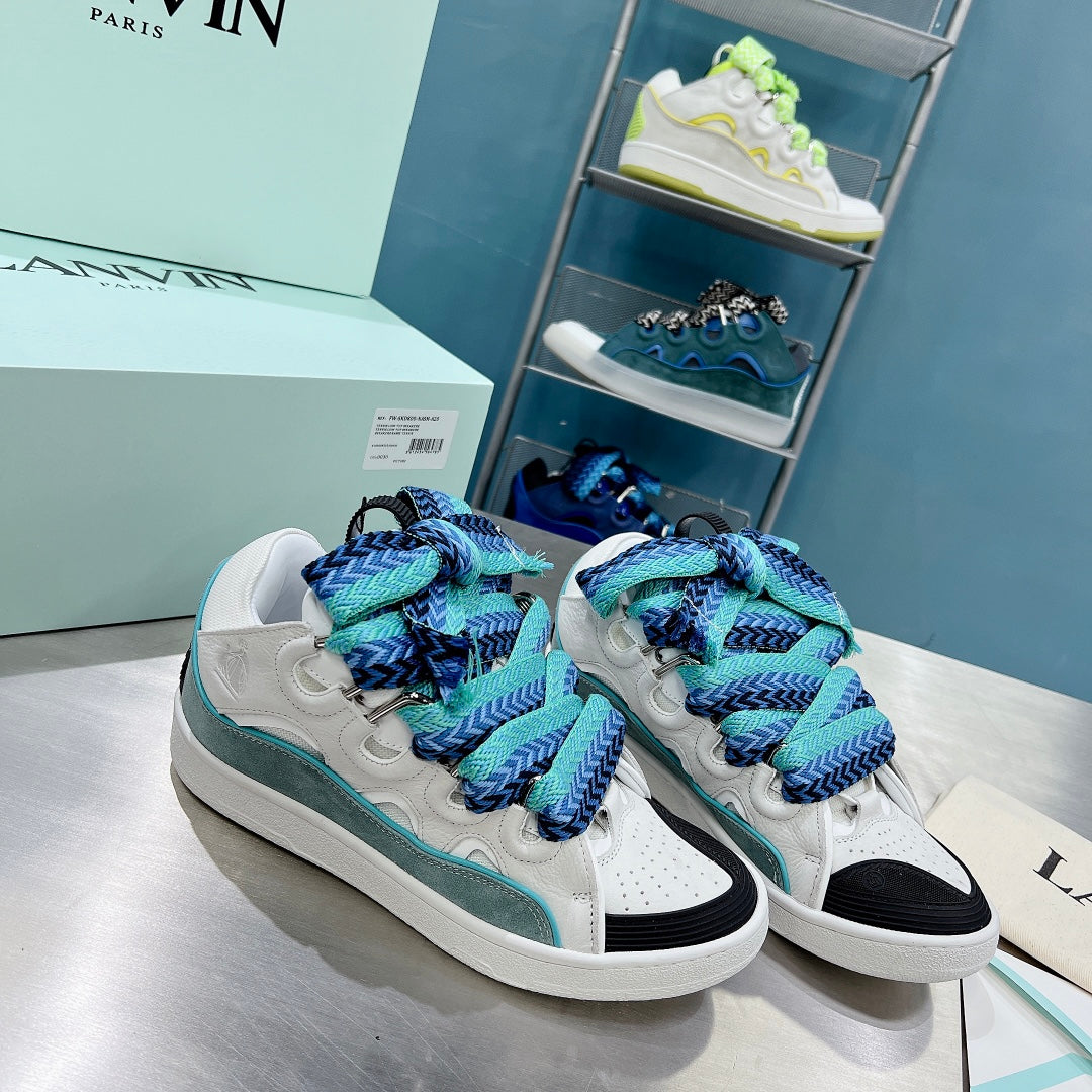 Lanvin Curb - (WHITE/OCEAN BLUE)