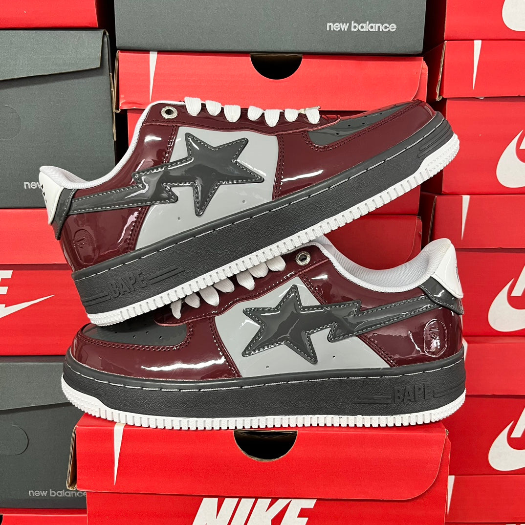 A Bathing Ape Bapesta - (BORDEAUX/GREY/BLACK)