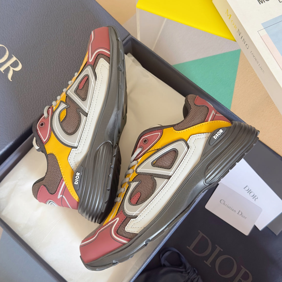 Dior B30 Grey/Red/Orange