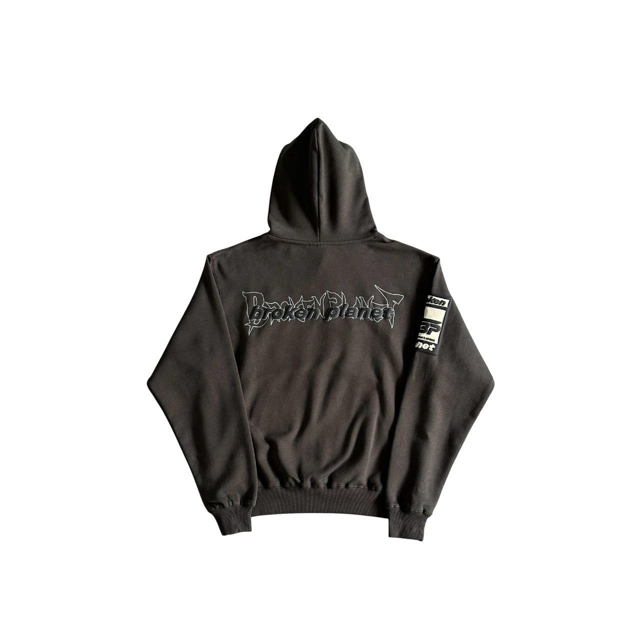 Broken Planet Beware Hoodie - (SOOT BLACK)