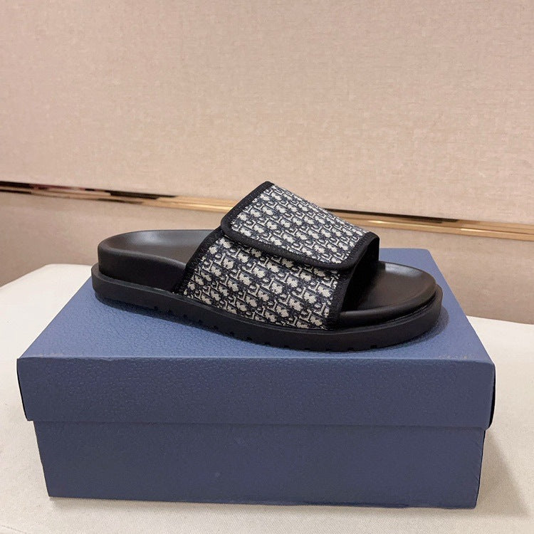 Dior Aqua Slide White Grey Black
