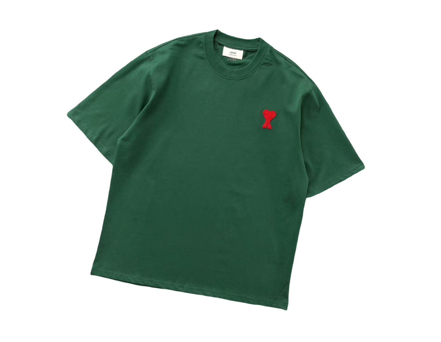 AMI Paris Signature Red Tee - (GREEN)