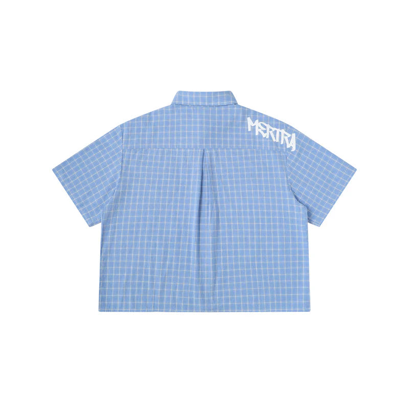 MERTRA Plaid Shirt Light Blue