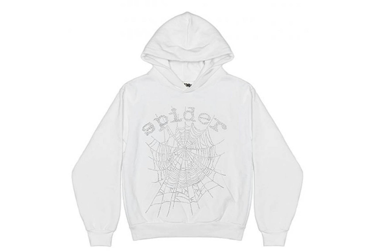Sp5der OG Rhinestone Hoodie - (WHITE)