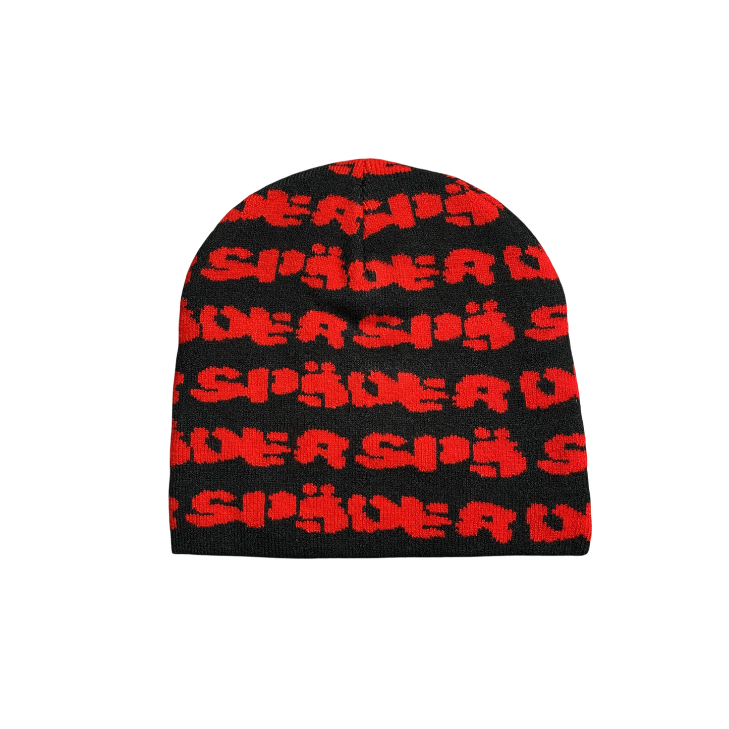 Sp5der Fuzzy Skully Beanie - (BLACK/RED)