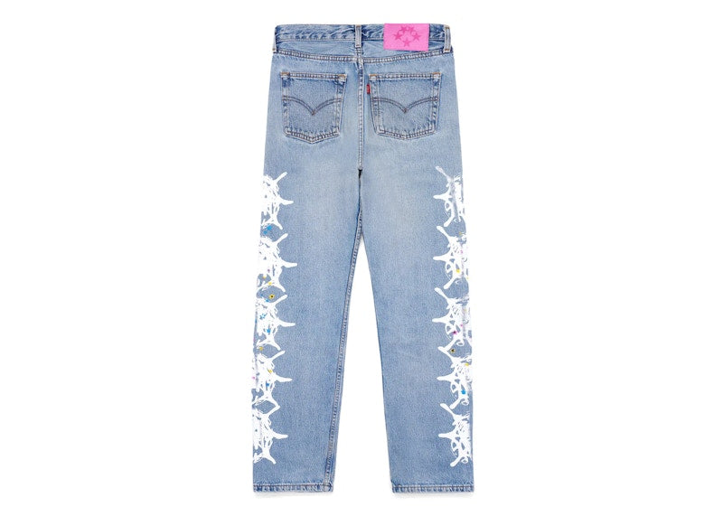 Sp5der Vintage Denim Jeans - (WHITE)
