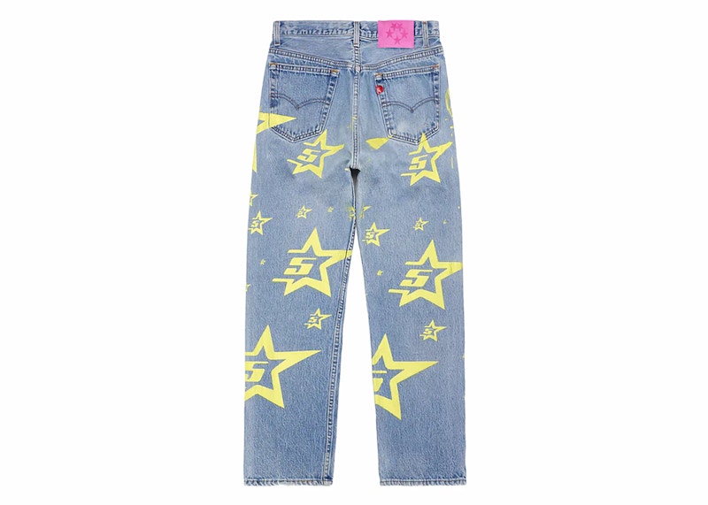 Sp5der 5Star Denim Jeans - (YELLOW)