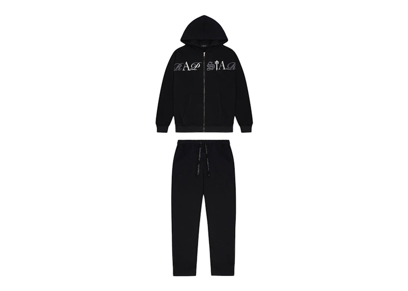 Trapstar Script Zip Through Tracksuit - (BLACK/GREY)