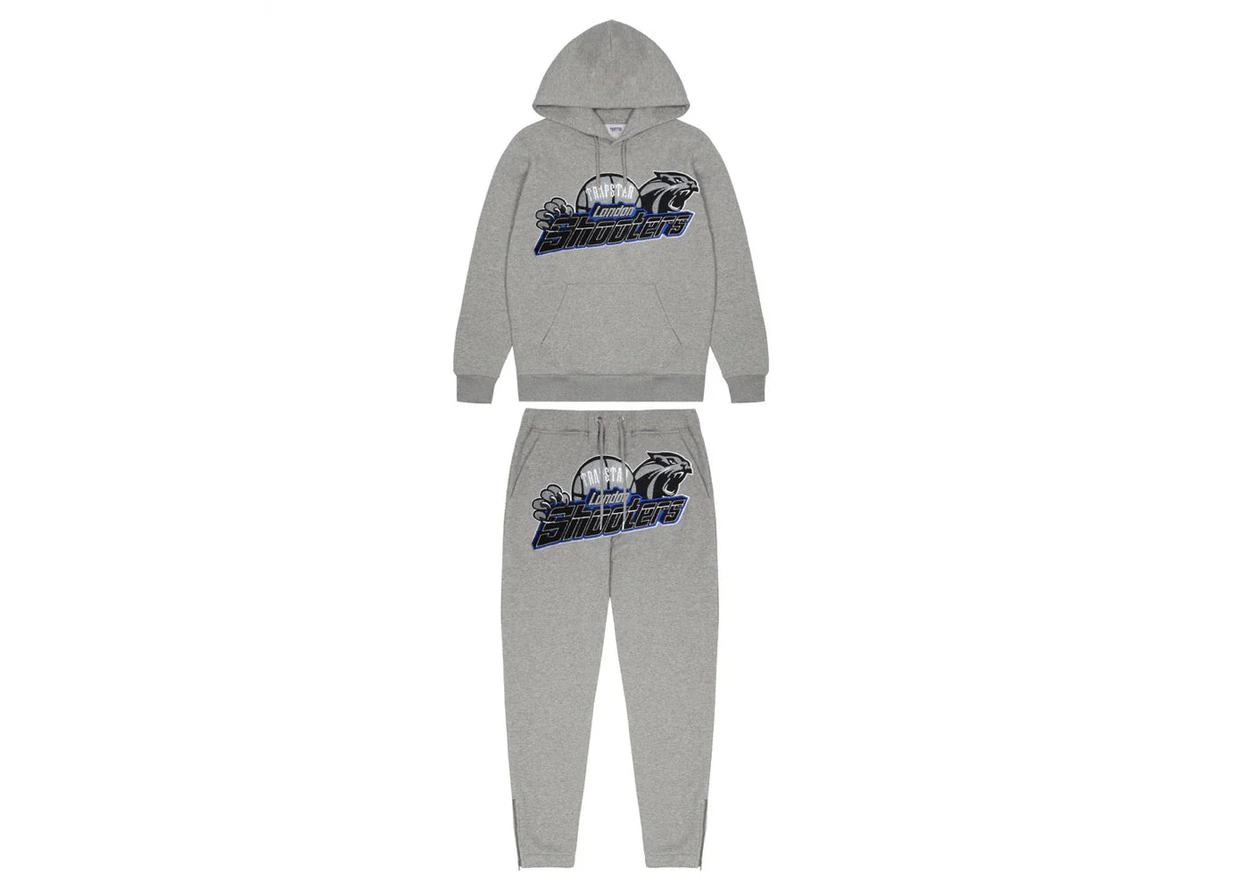 Trapstar Shooters Hoodie 2.0 Tracksuit - (GREY/BLUE)