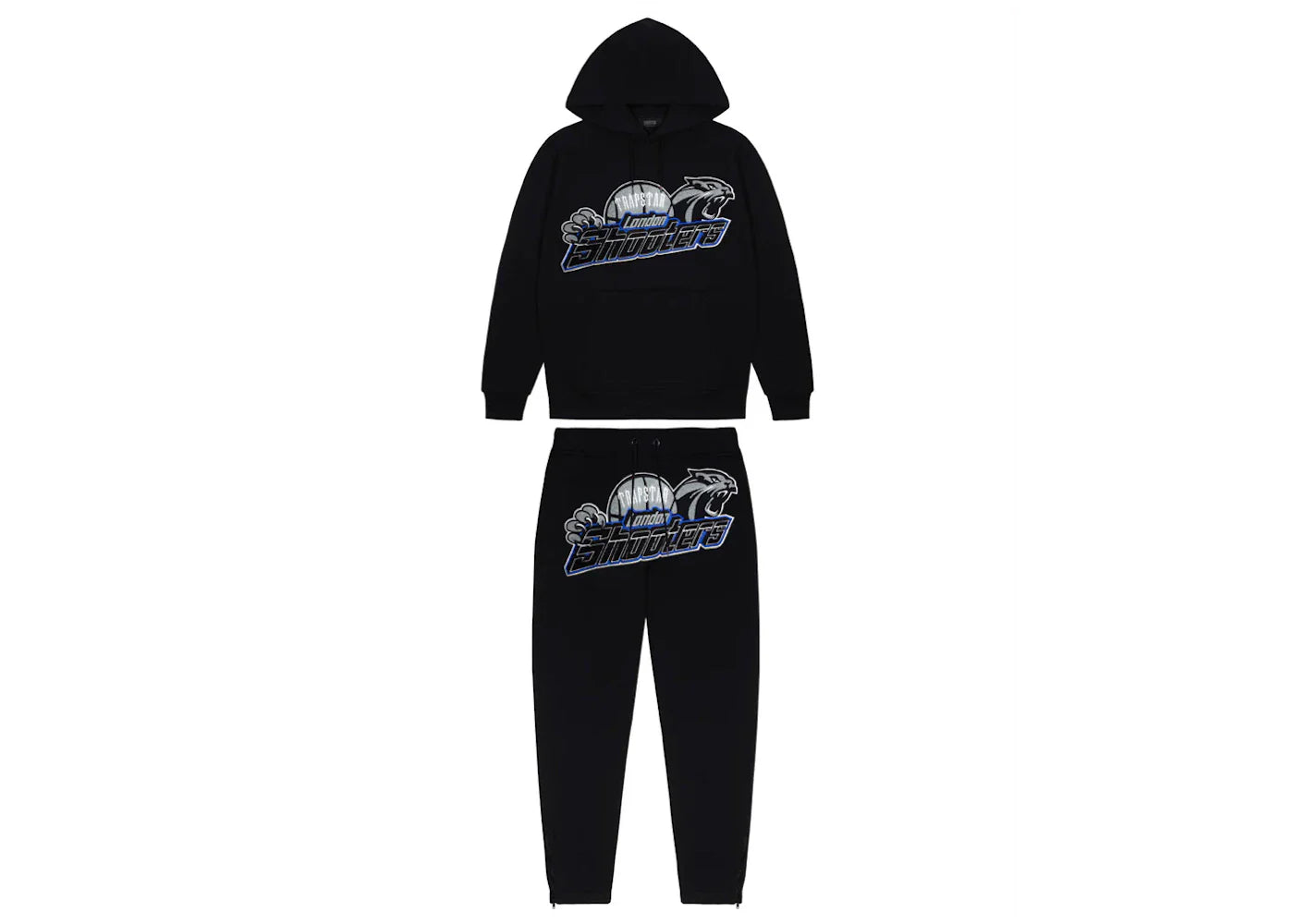 Trapstar Shooters Hoodie 2.0 Tracksuit - (BLACK/BLUE)
