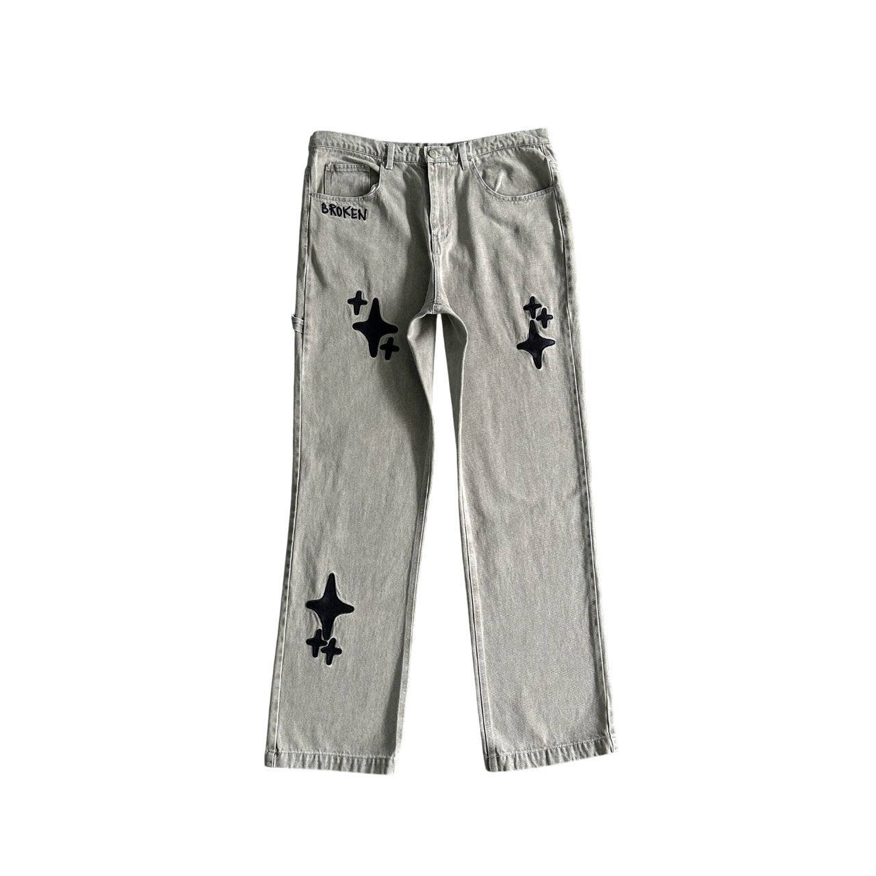 Broken Planet Stars Jeans - (GREY/BLACK)