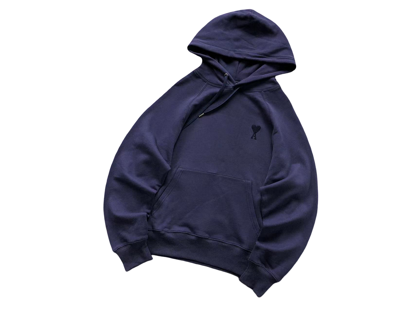 AMI Paris Red Heart Hoodie - (NAVY)
