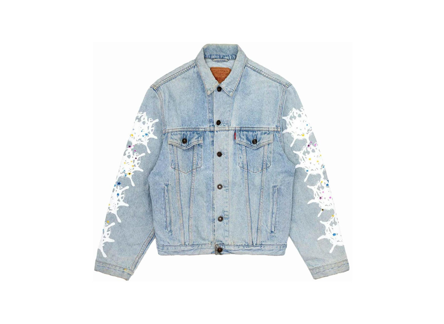 Sp5der Vintage Denim Jacket - (WHITE)