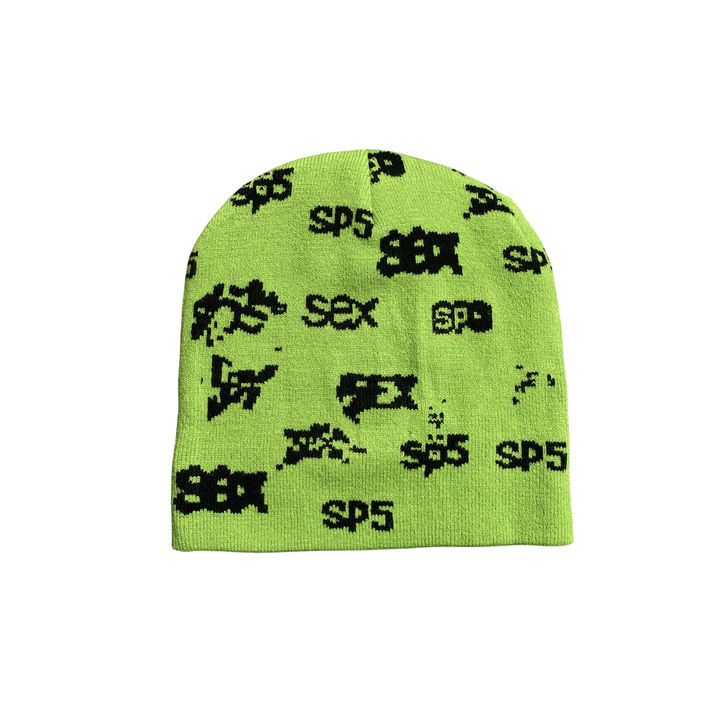 Sp5der S*x Beanie - (GREEN/BLACK)