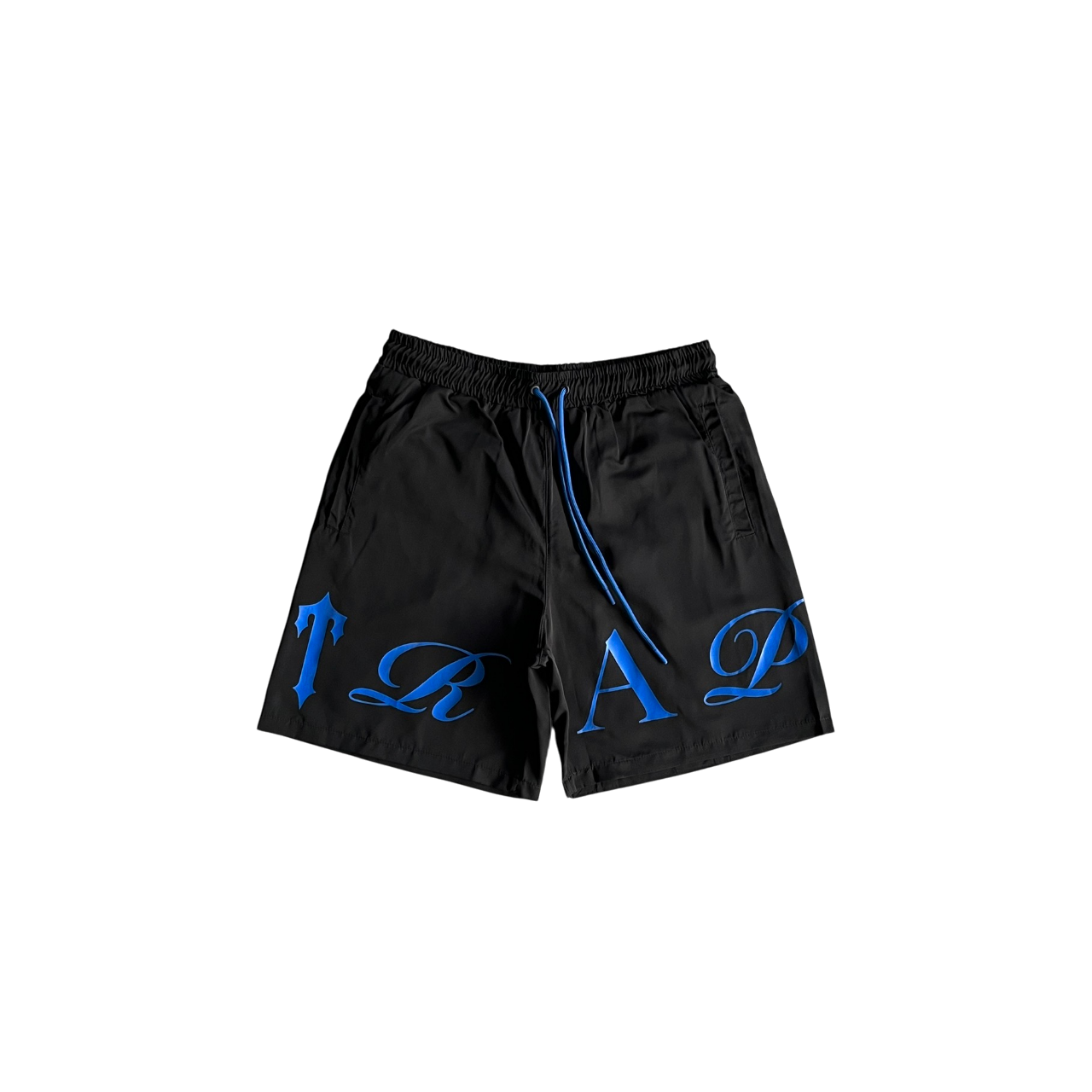 Trapstar Script Swimming Short - (BLACK/DAZZLING BLUE)