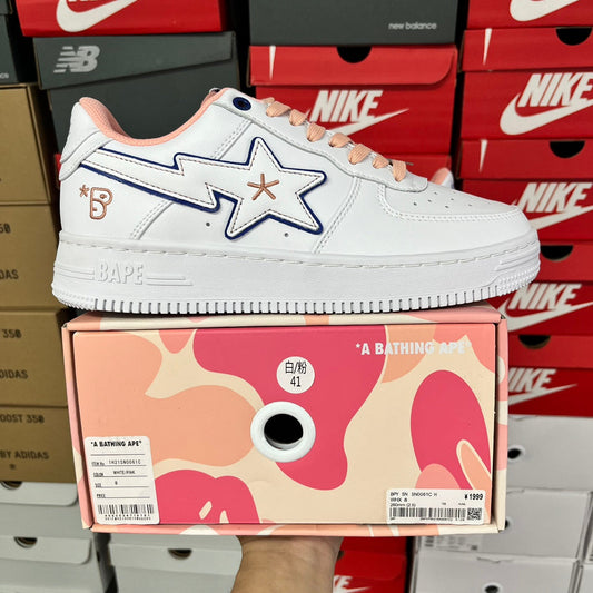 A Bathing Ape Bapesta - (WHITE/PINK)