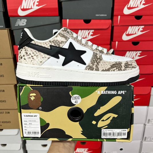 A Bathing Ape Bapesta Snake - (CREAM)