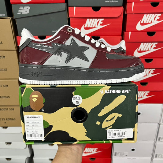 A Bathing Ape Bapesta - (BORDEAUX/GREY/BLACK)