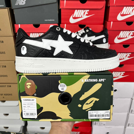 A Bathing Ape Bapesta Motif - (BLACK/WHITE)