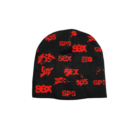 Sp5der S*x Beanie - (BLACK/RED)