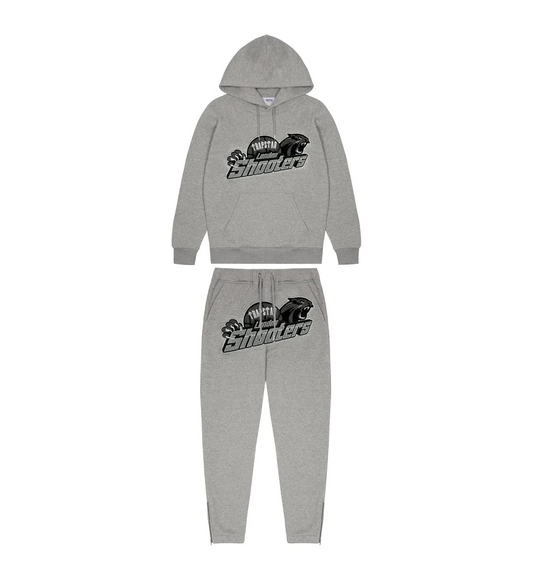 Trapstar Shooters Hoodie Tracksuit - (GREY MONOCHROME EDITION)