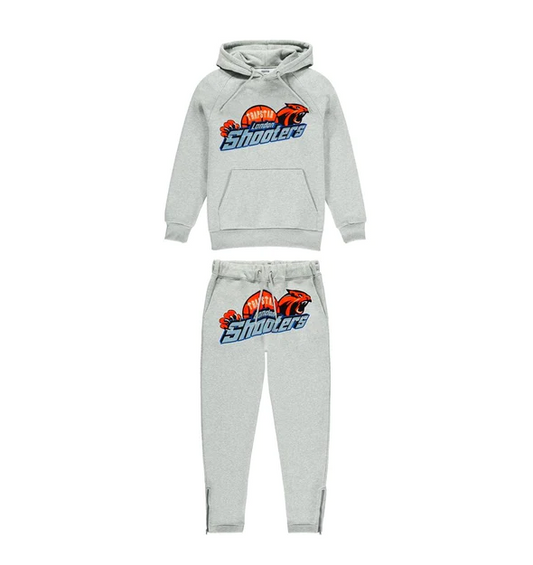 Trapstar Shooters Hoodie Tracksuit - (GREY/ORANGE)