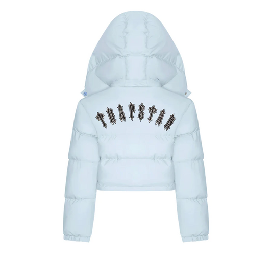 Trapstar Women's Irongate Detachable Hooded Puffer Jacket - (ICE BLUE)
