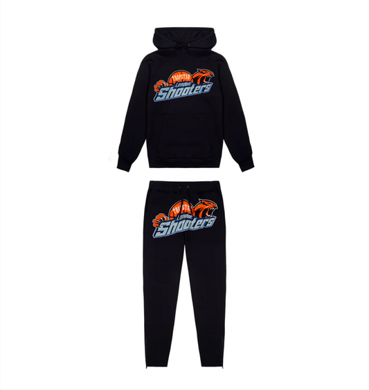 Trapstar Shooters Hoodie Tracksuit - (BLACK/ORANGE)