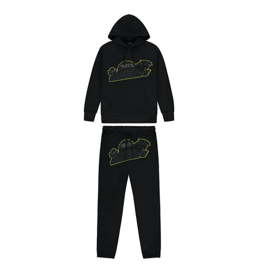 Trapstar Shooters Hoodie Tracksuit - (BLACK/LIME)