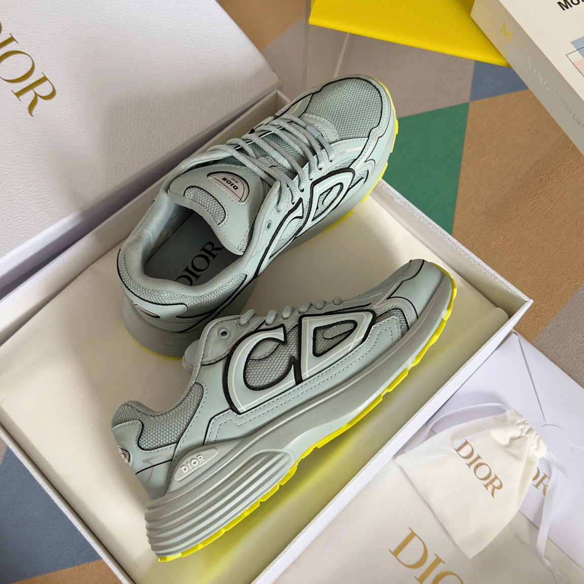 Dior B30 Ice Grey/Neon Yellow