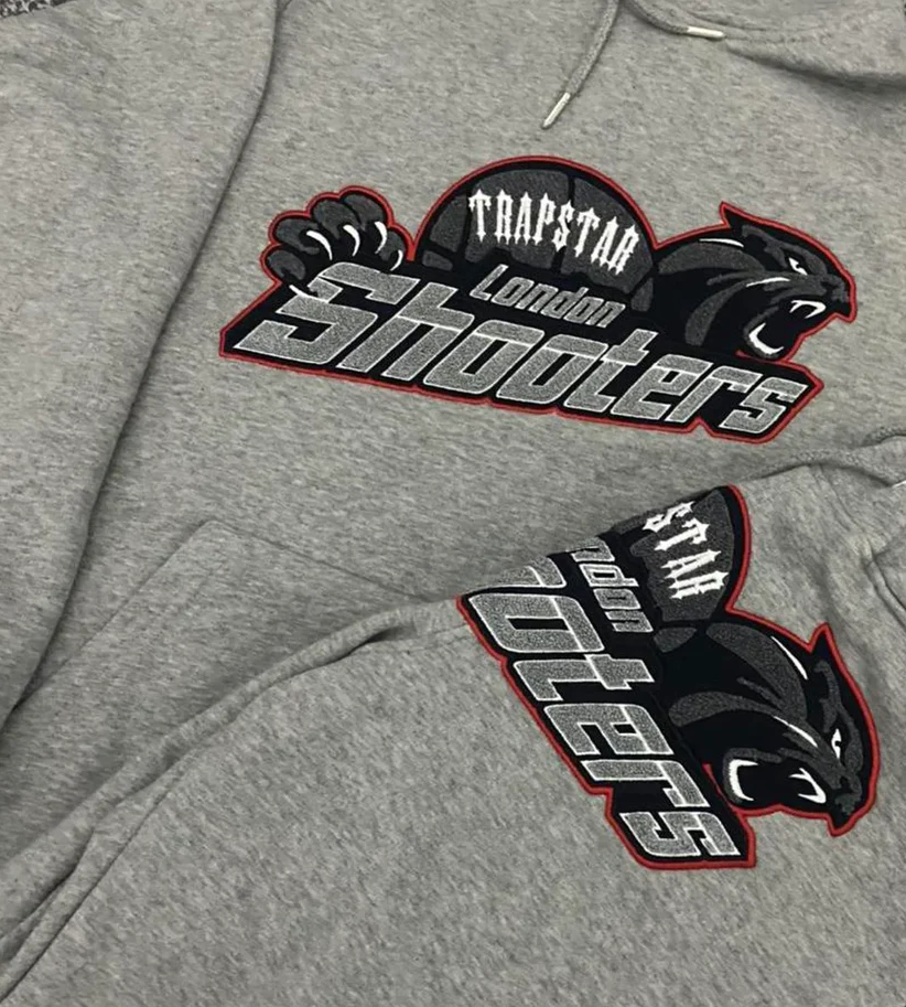 Trapstar Shooters Hoodie Tracksuit - (GREY/RED)