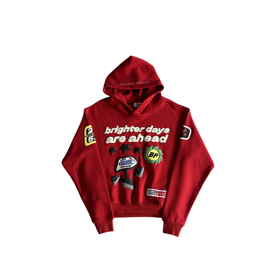 Broken Planet Brighter Days Are Ahead Hoodie - (RED)