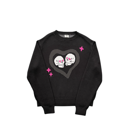 Broken Planet Skull Sweater - (BLACK)