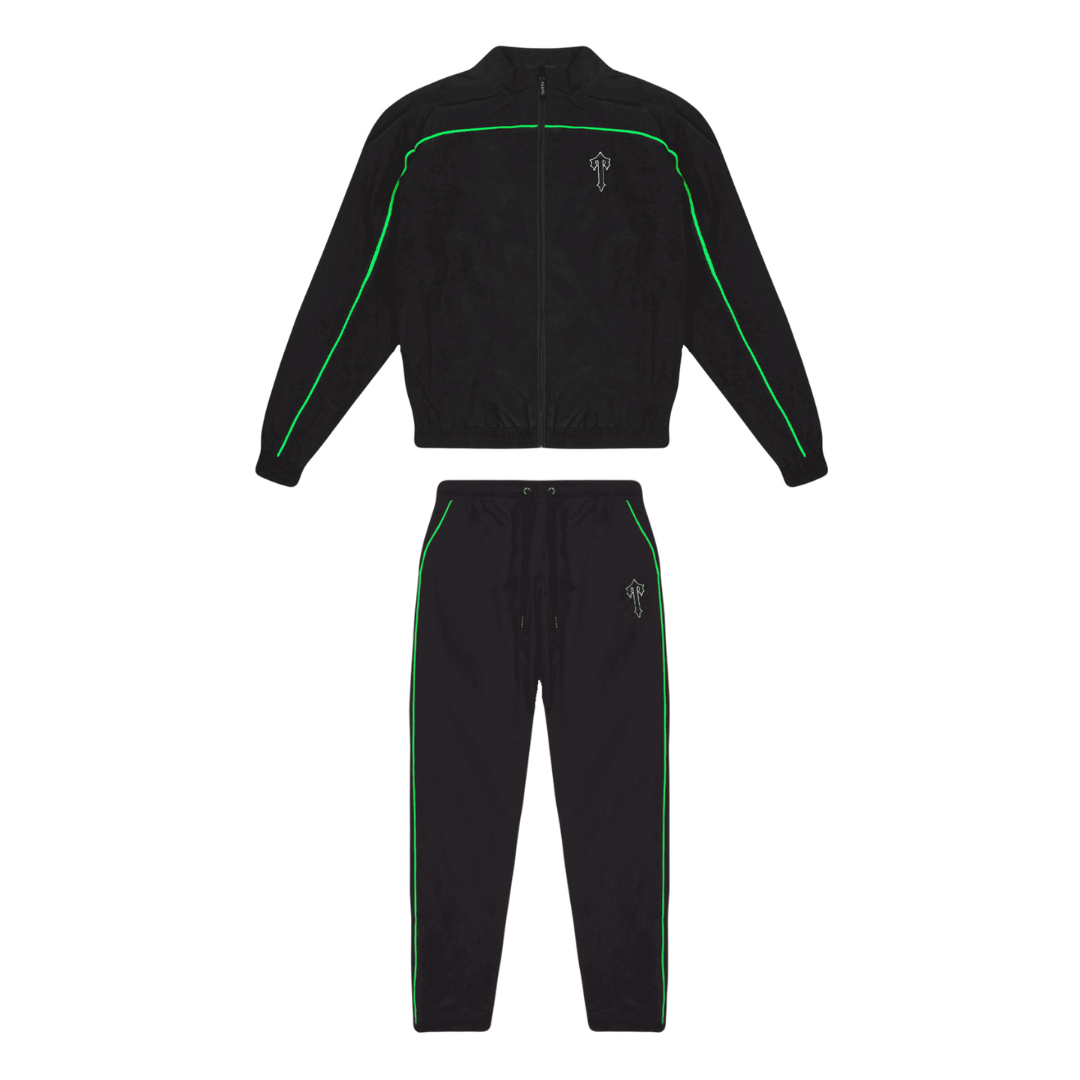 Trapstar Irongate T Shell Suit - (BLACK/GREEN)
