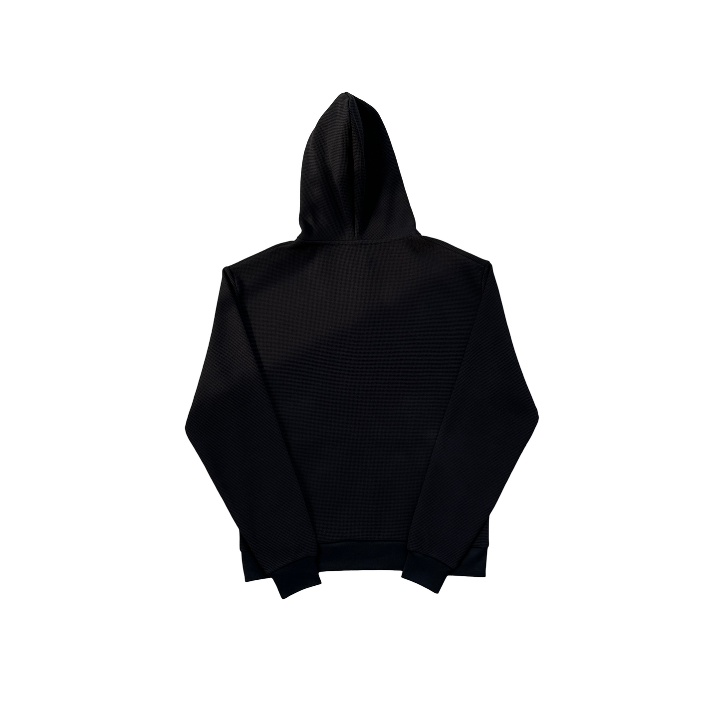 99Based Logo Waffle Zip Hoodie - (BLACK)