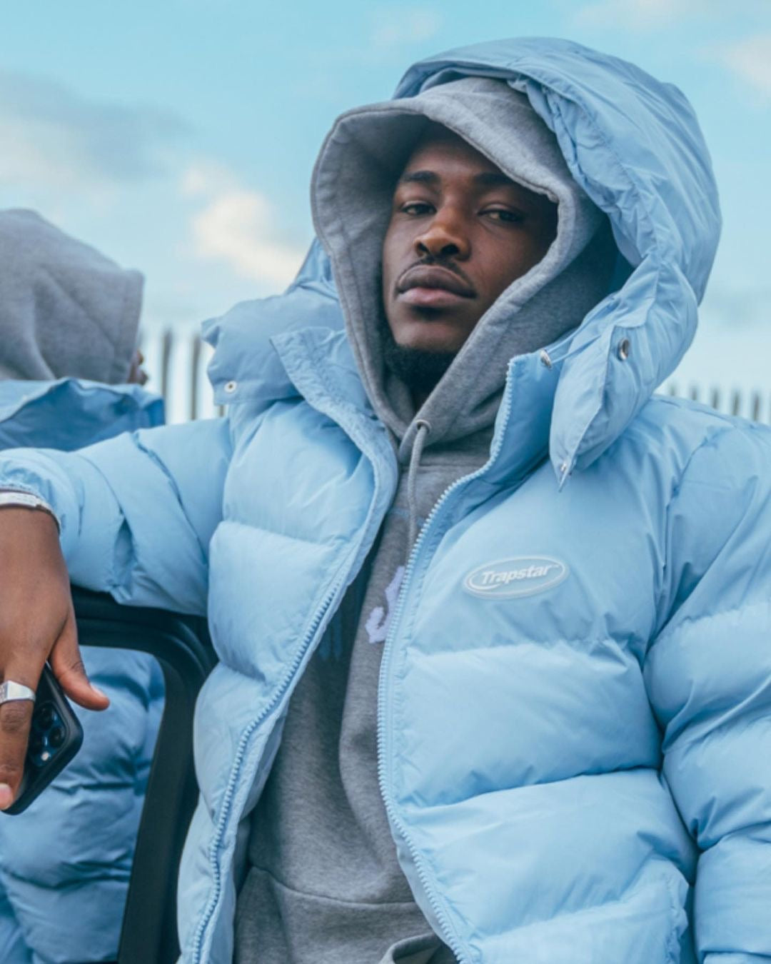 Trapstar Hyperdrive Detachable Hooded Puffer Jacket - (ICE BLUE)