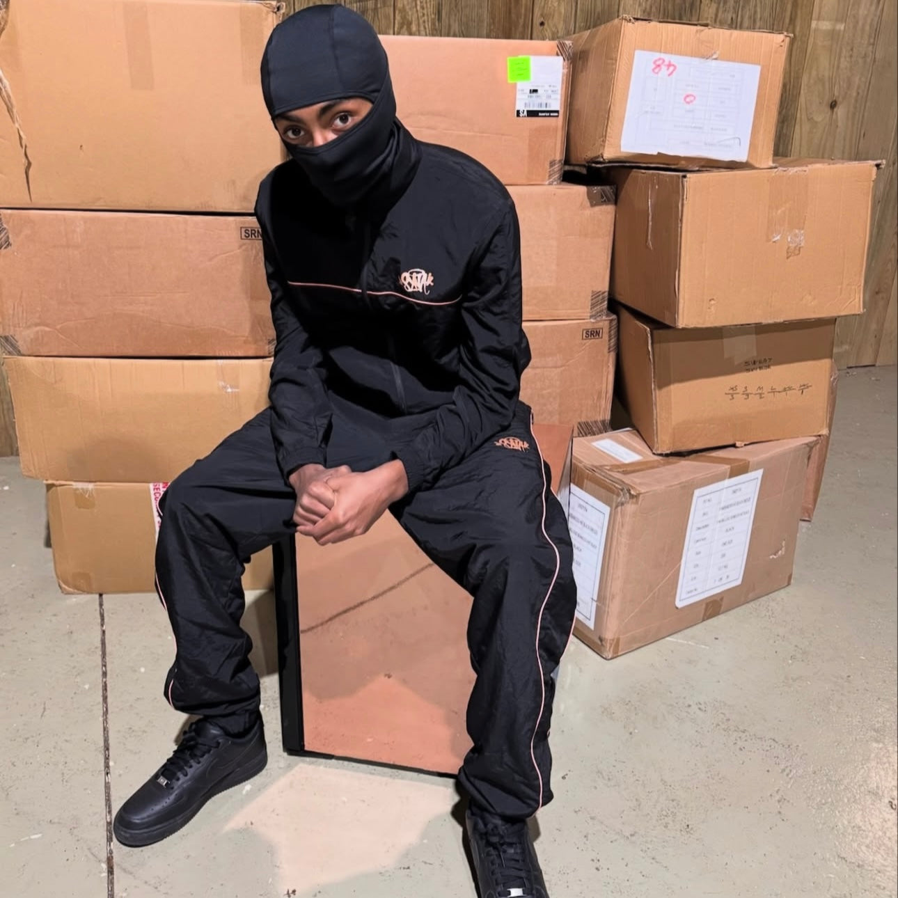 Syna World Shell Suit Jacket - (BLACK/ROSE GOLD)