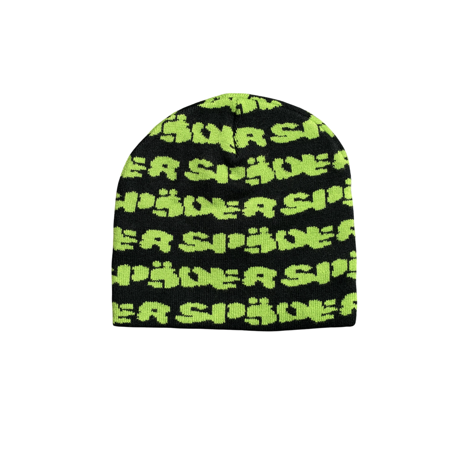 Sp5der Fuzzy Skully Beanie - (BLACK/GREEN)