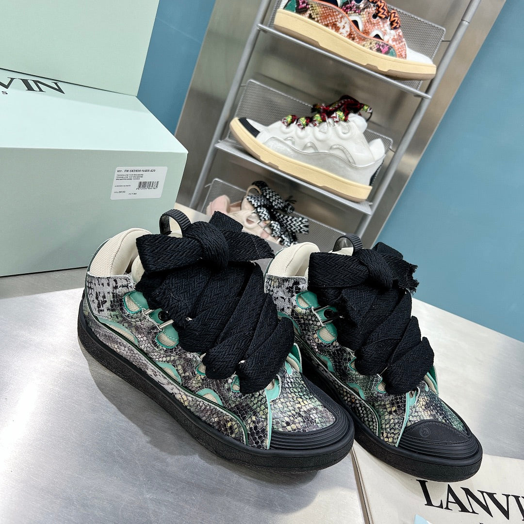 Lanvin Curb - (PYTHON MINT/BLACK)