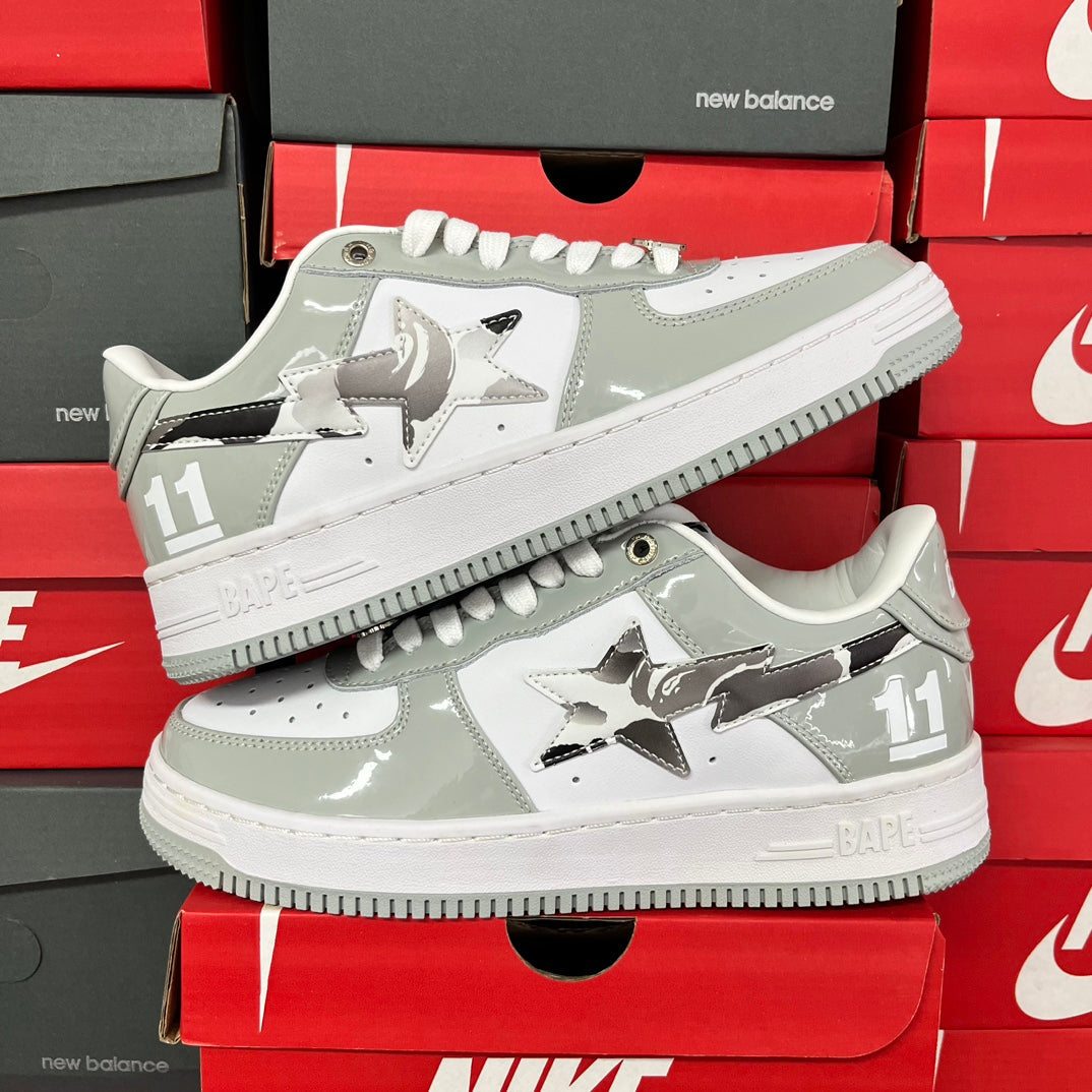 A Bathing Ape Bapesta 11 - (GREY/WHITE)